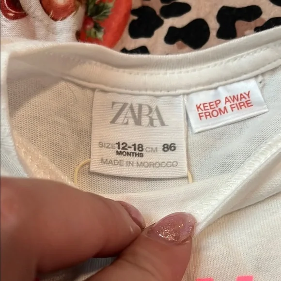 B40 NWT Zara 18 months White and Pink Inspirational T-Shirt - Picture 2 of 8
